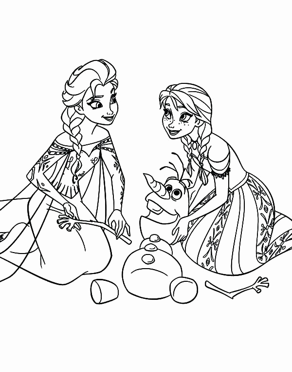 Ana And Elsa Coloring Page
