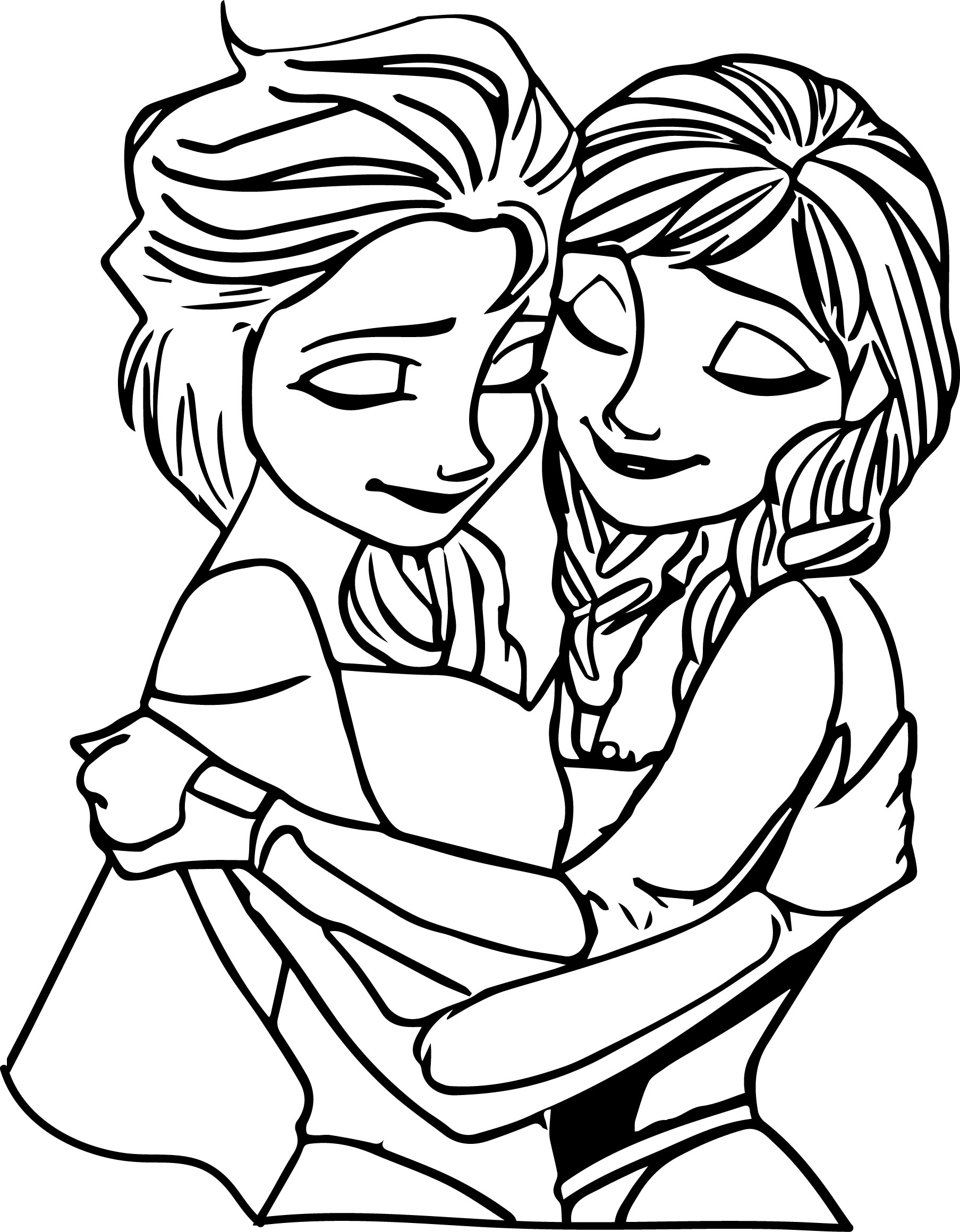 1807x2321 Best Elsa And Anna Hugging Coloring Pages Free 3546 Printable