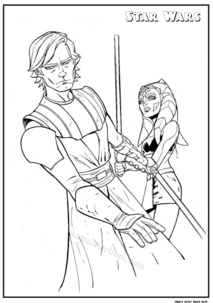 Ahsoka And Anakin Star Wars Coloring Page 700x996 Ahsoka And Anakin Star Wars Coloring Page