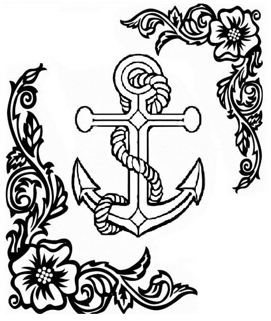 Anchor Coloring Page 533x630 Anchor Coloring Page