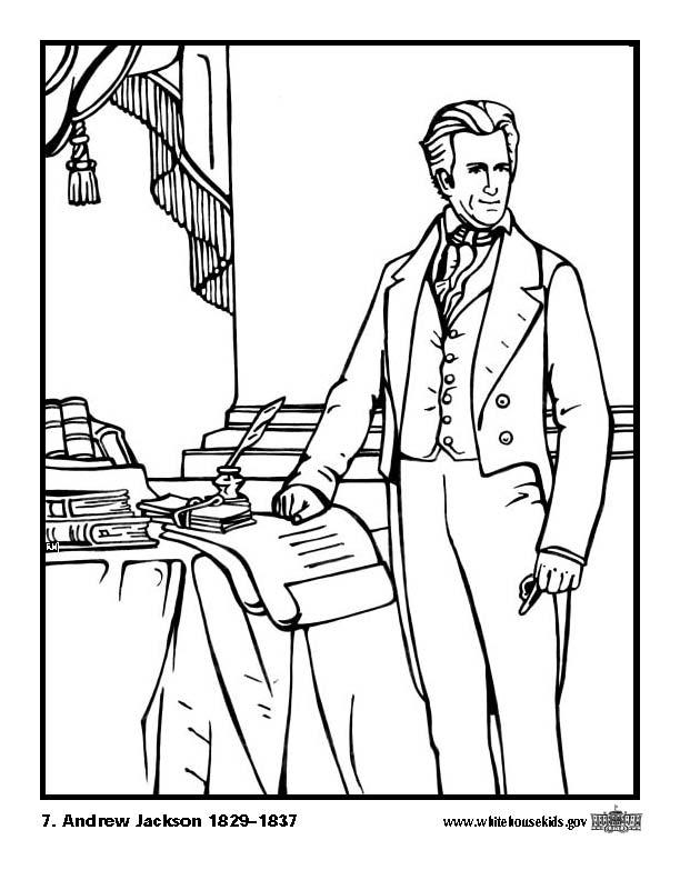 612x792 Coloring Page 07 Andrew Jackson