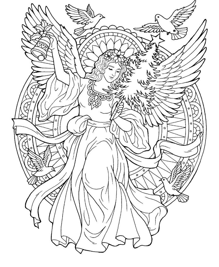889x1080 Christmas Angel Coloring Page Color Pages Angel