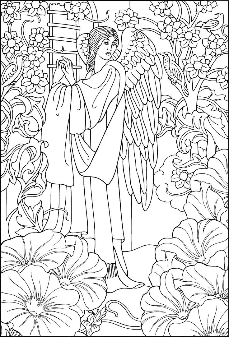 736x1084 Angel Adult Coloring Pages Printable Coloring For Kids 2018