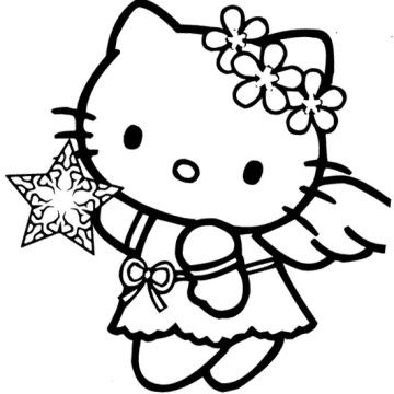 360x360 Hello Kitty Christmas Angel Coloring Page Scripture Coloring