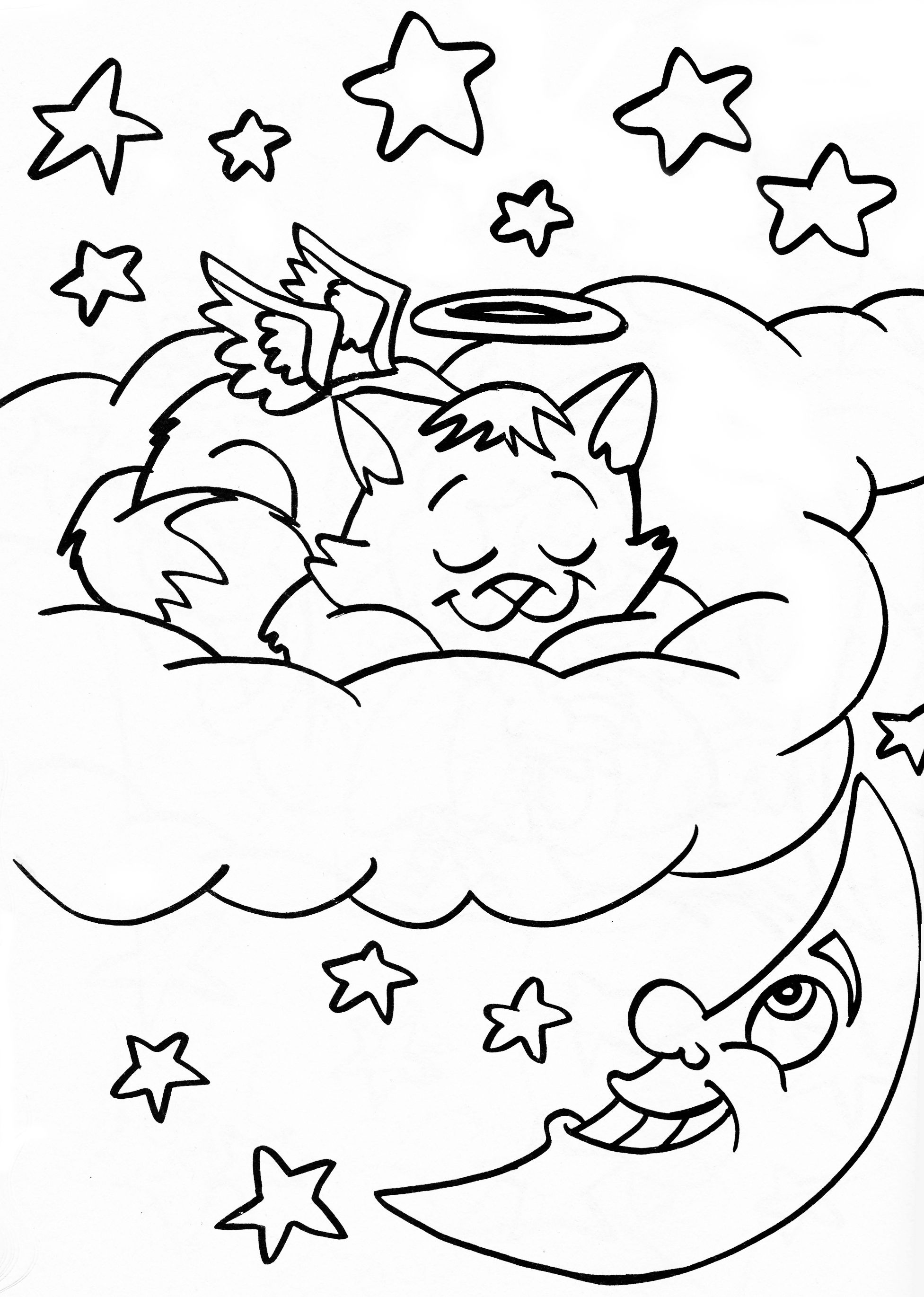 1953x2741 Angel Coloring Page