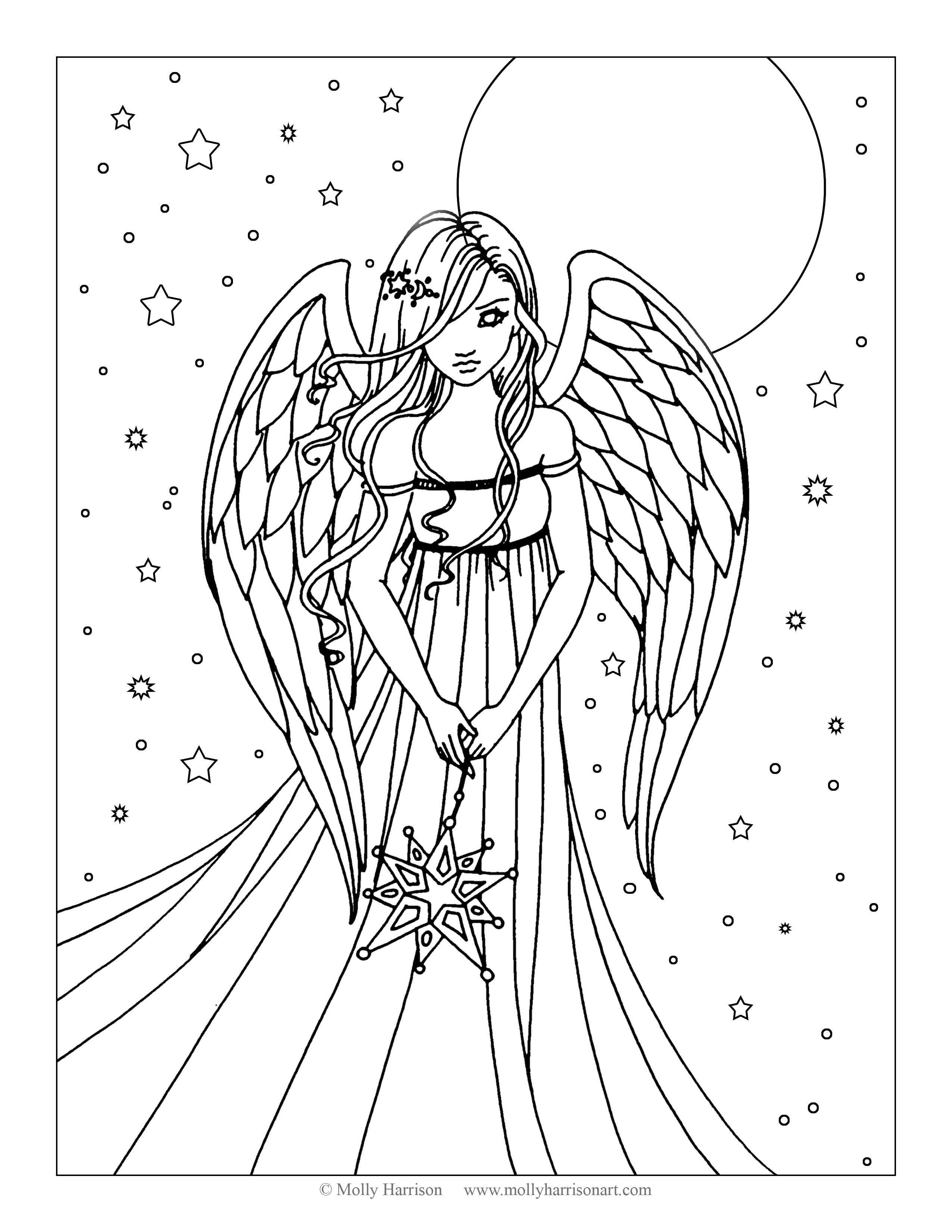 Free Angel Coloring Pages Adults Collection Coloring 2550x3300 Free Angel Coloring Pages Adults Collection Coloring