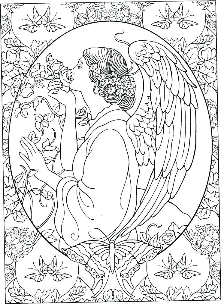 736x1009 Printable Angel Coloring Anime Angel Coloring Page Of Coloring