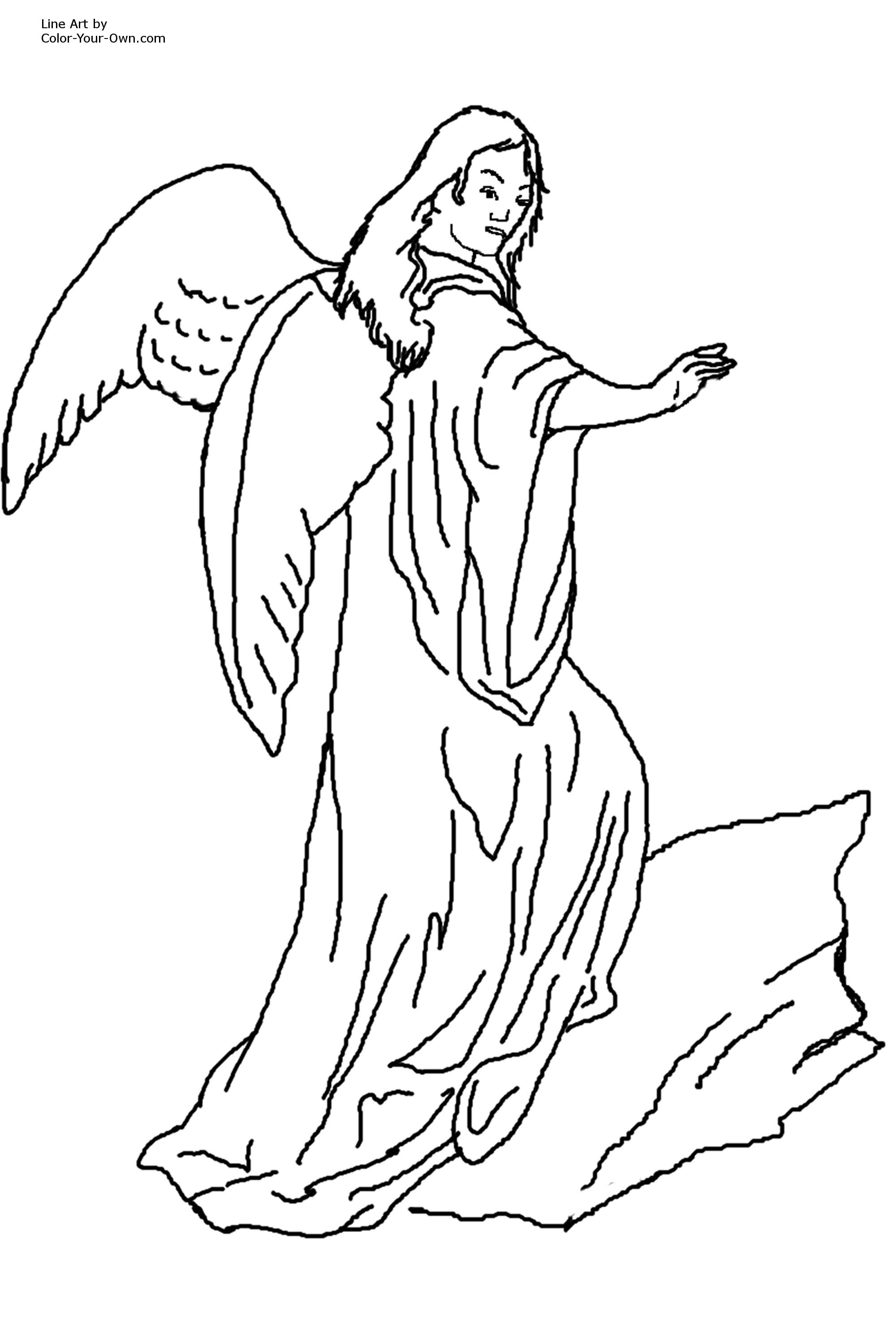 Praying Angel Coloring Pages Coloring Pages