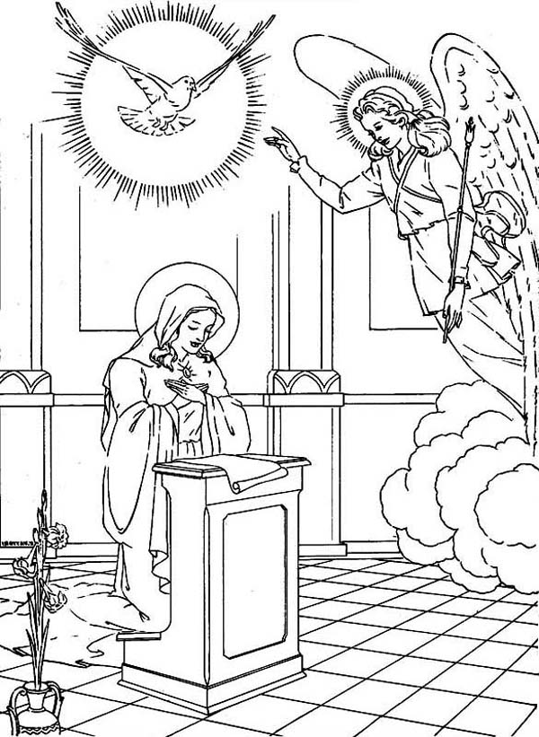 Mary And The Angel Coloring Page 407601 600x821 Mary And The Angel Coloring Page 407601