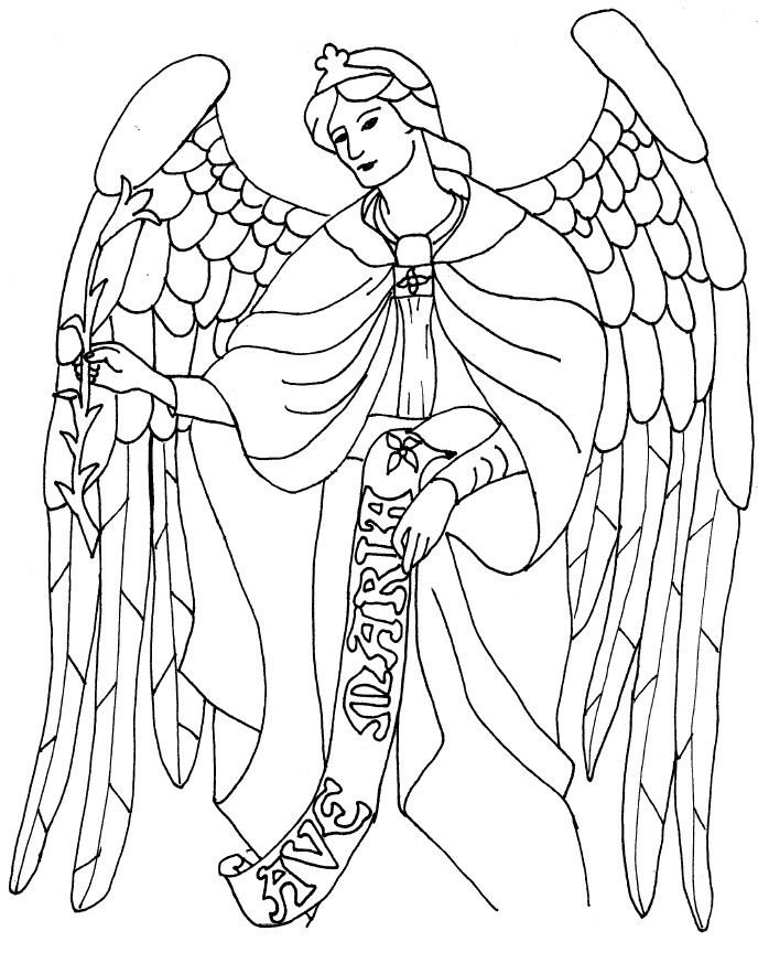 Saint Gabriel Coloring Page Angels Gabriel, Church 688x883 Saint Gabriel Coloring Page Angels Gabriel, Church
