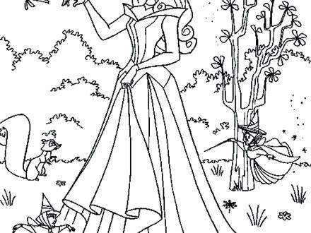 440x330 Talking Tom Coloring Pages Princess Aurora Talking With Her Animal