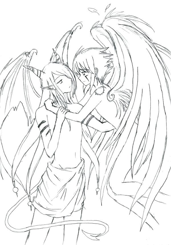 Demon Coloring Pages Devil X Angel By Demon Coloring Pages 600x859 Demon Coloring Pages Devil X Angel By Demon Coloring Pages