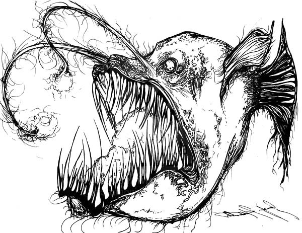 600x463 Angler Fish Coloring Pages Angler Fish Is Fish From Hell Coloring