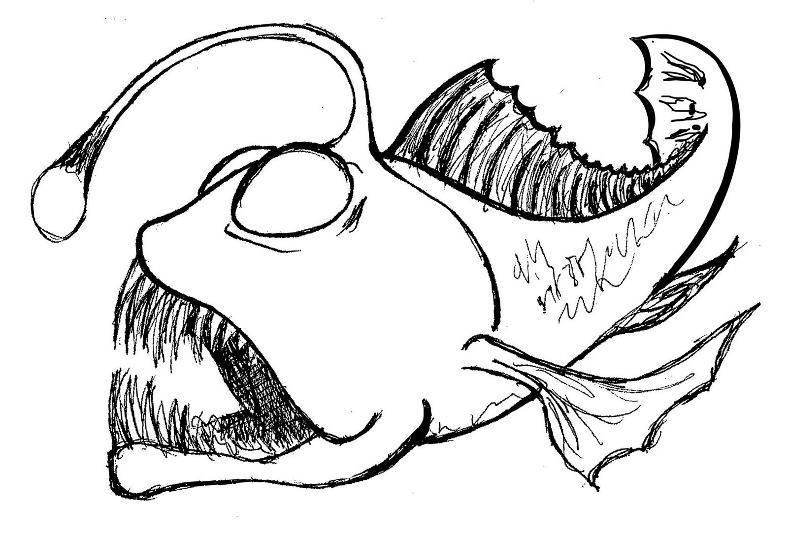 1600x1085 Angler Fish Coloring Page