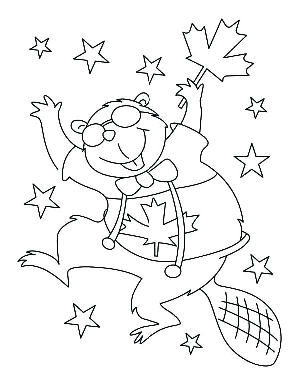 600x771 Beavers Coloring Pages Day Funny Beaver Dance On Day Coloring