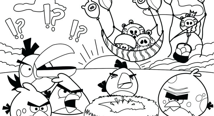735x400 Green Angry Bird Coloring Pages Photos Angry Birds Coloring Line