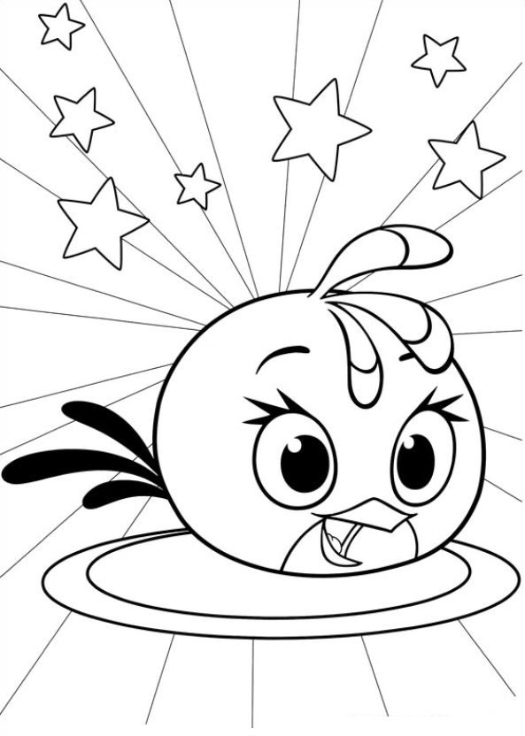 593x832 Coloring Page Angry Birds Stella Angry Birds Stella Print