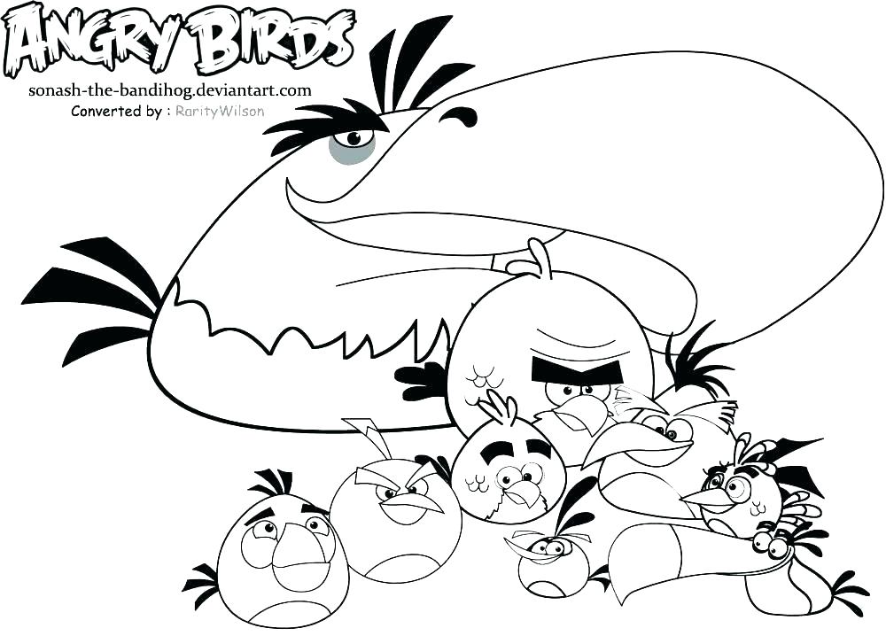 1000x718 Angry Bird Coloring Pages Angry Birds Coloring Pages Free Free