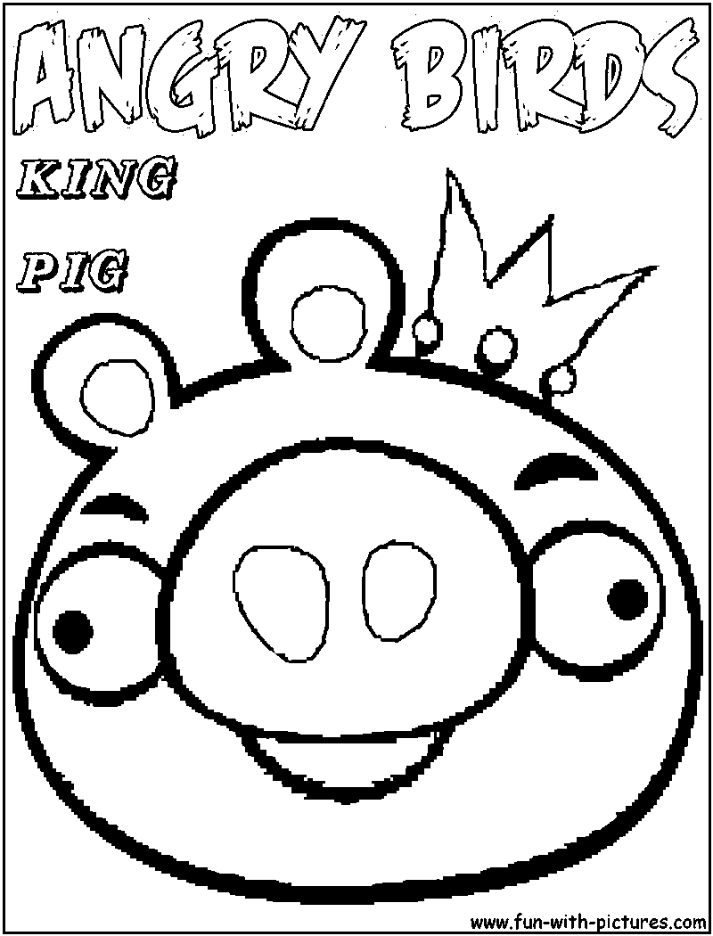 800x1050 Angry Birds King Pig Coloring Page