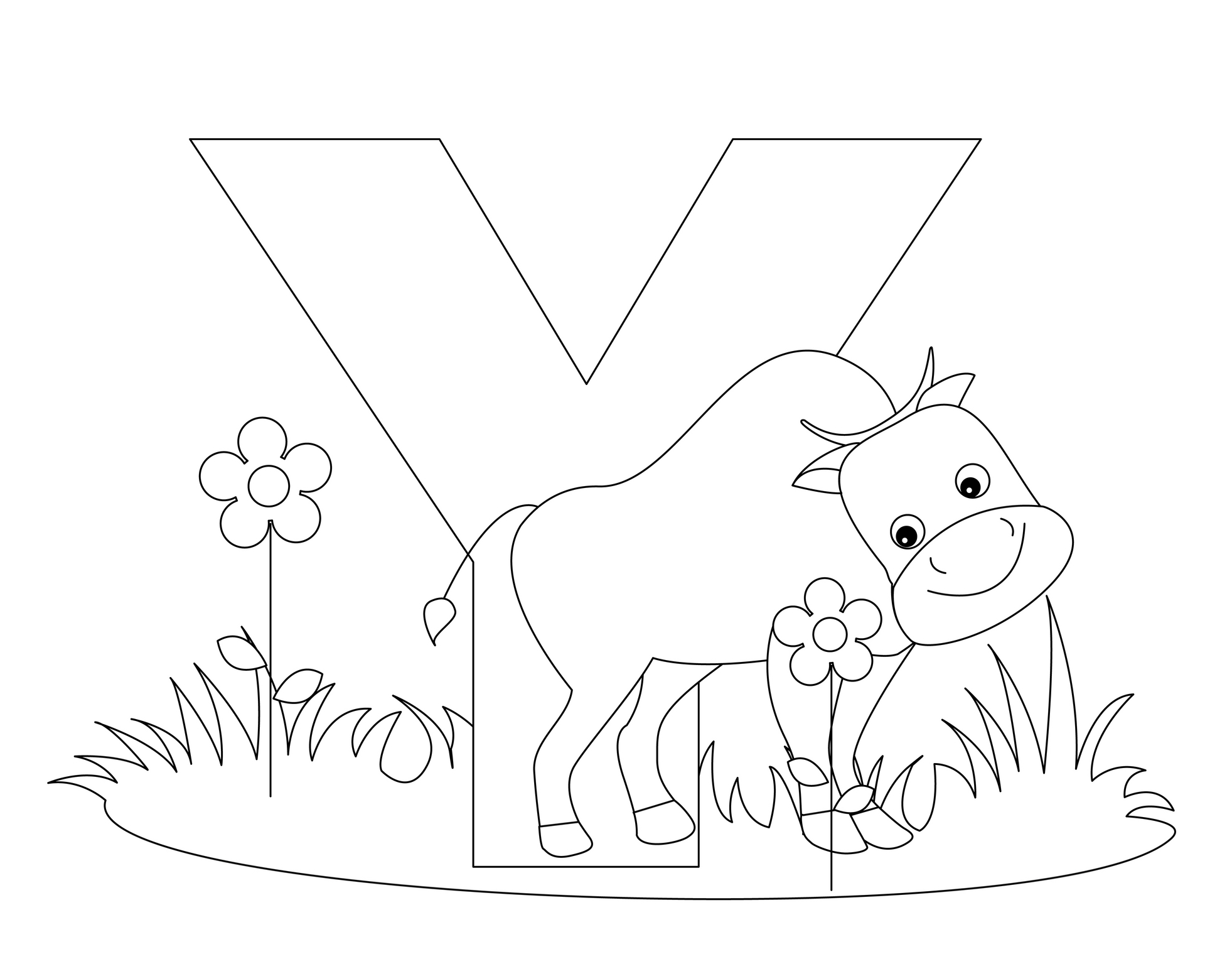 Download Animal Alphabet Letters Y Coloring Pages 1963x1527 Download Animal Alphabet Letters Y Coloring Pages