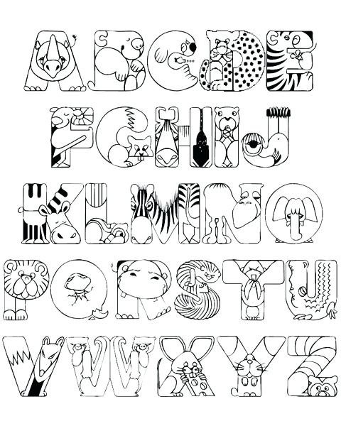 Animal Alphabet Coloring Pages Free at GetColorings.com | Free ...