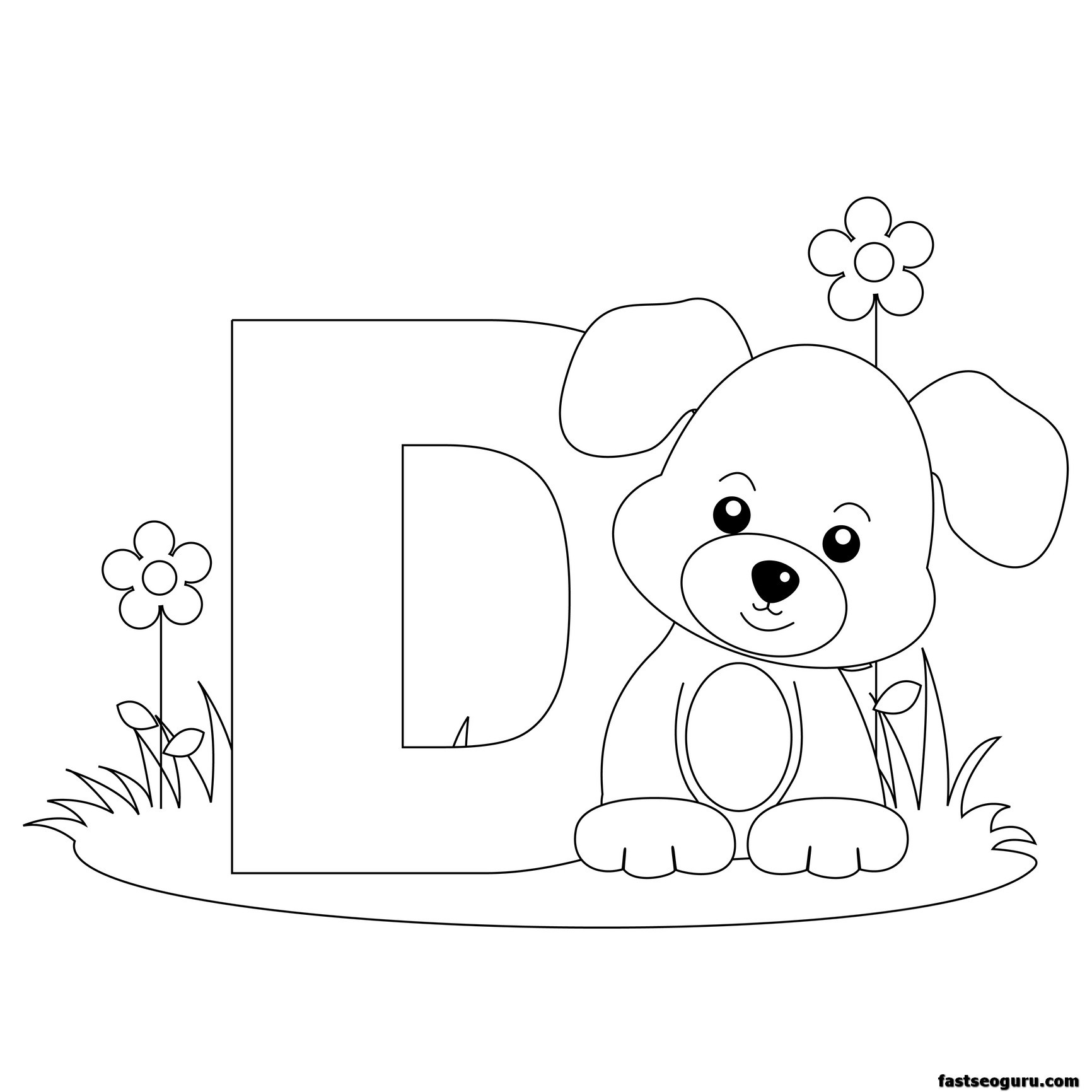1732x1732 Animal Alphabet Coloring Pages Printable Worksheets Letter D