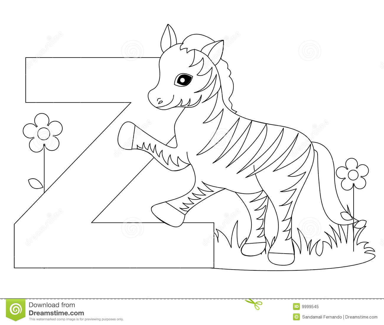 1300x1101 Animal Alphabet Z Coloring Page Stock Vector Illustration Of