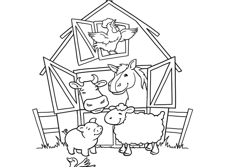 Farm Animal Coloring Pages 360coloringpages 773x576 Farm Animal Coloring Pages 360coloringpages