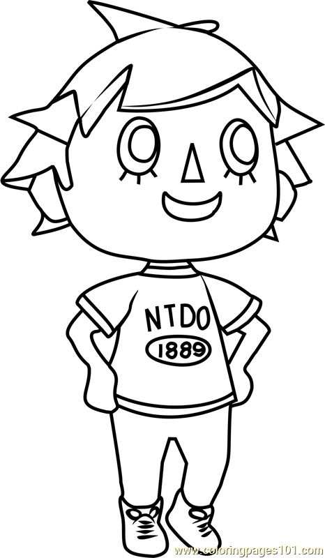 Player Animal Crossing Coloring Page 466x800 Player Animal Crossing Coloring Page
