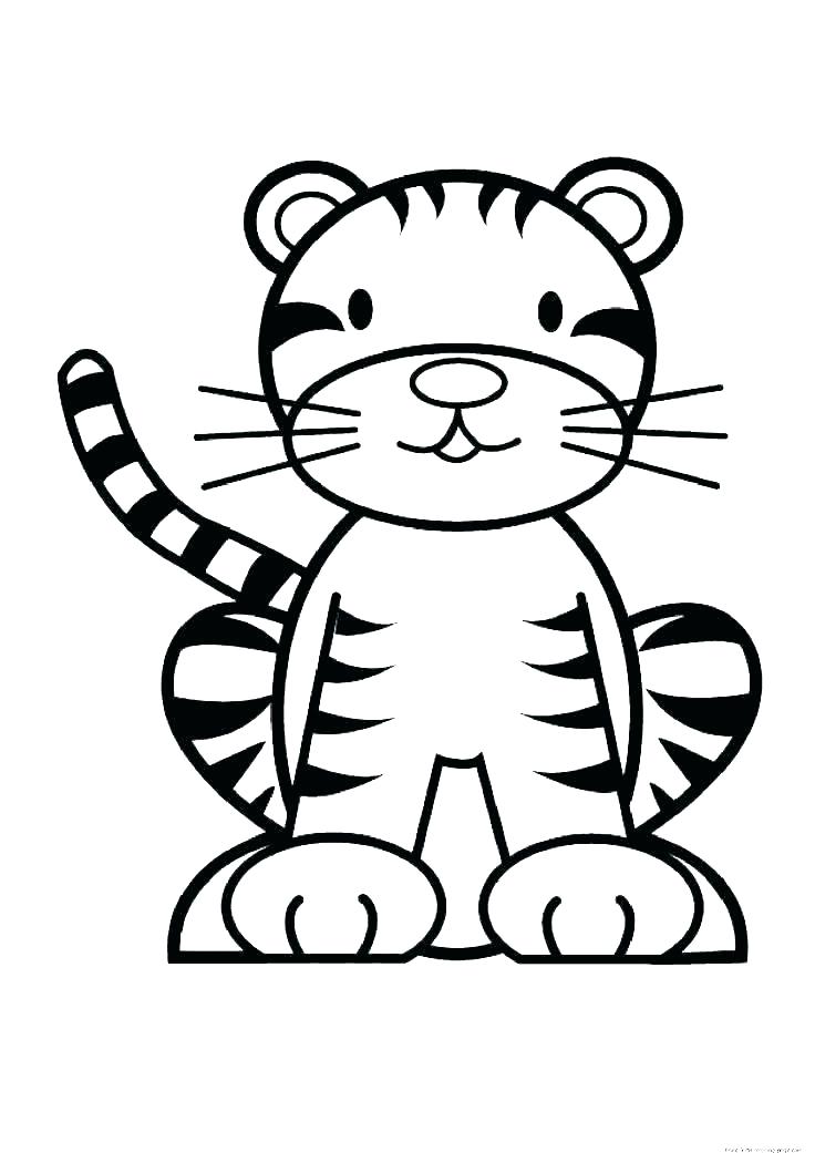 736x1041 Tiger Face Coloring Page