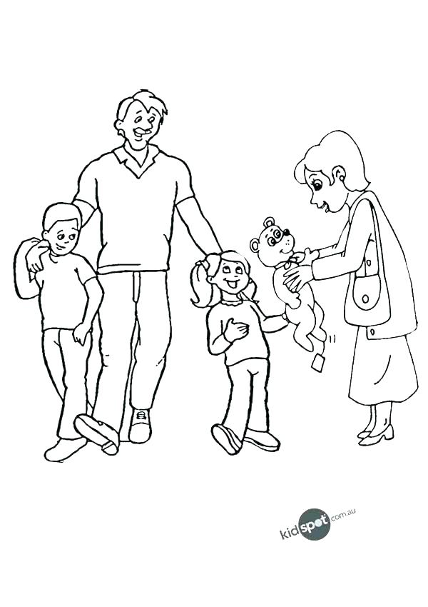600x850 Coloring Pages Of Families Celebrating With Whole Families