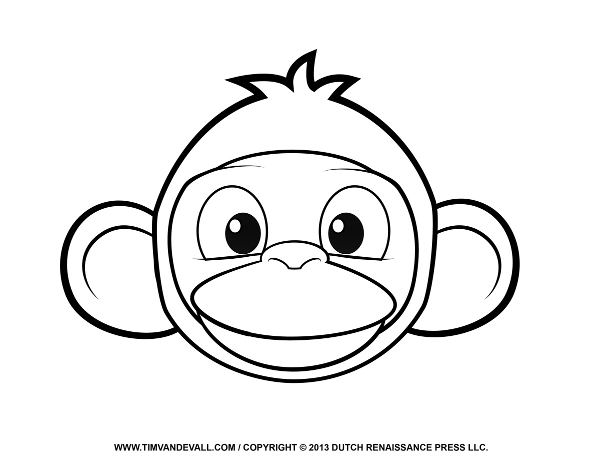 Monkey Face Coloring Page 1200x927 Monkey Face Coloring Page
