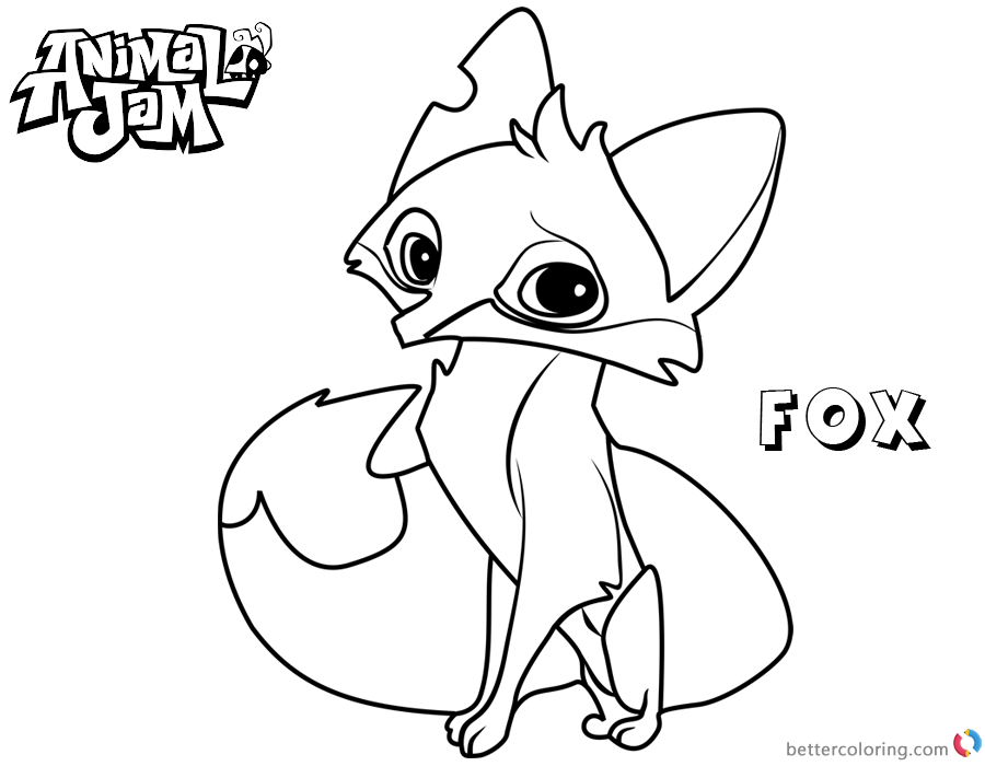 Animal Jam Coloring Pages Fox 900x700 Animal Jam Coloring Pages Fox