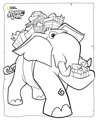 400x518 Animal Jam Coloring Pages Elephant