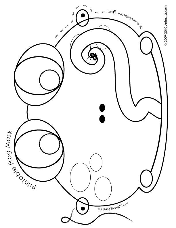 612x792 Printable Animal Masks Frog Mask Frog Mask Coloring Page Craft