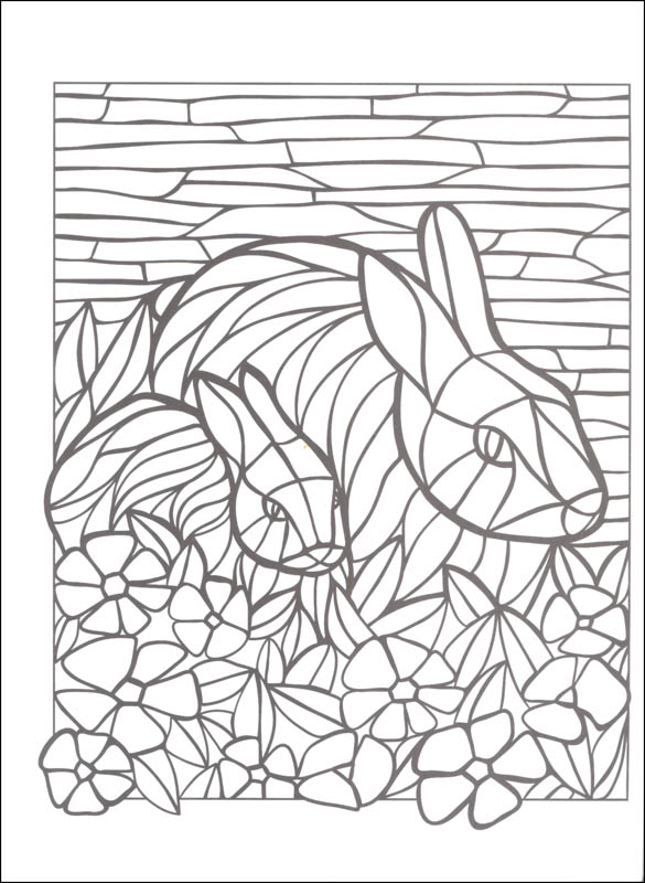 585x800 Animal Mosaic Coloring Pages Mosaic Coloring Pages Rabbits