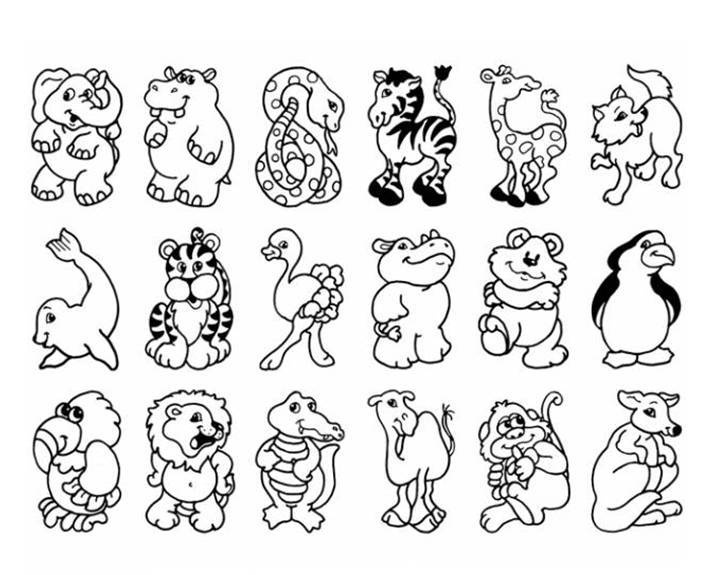 720x575 Animal Outlines To Color Zoo Animal Printables Printable Coloring