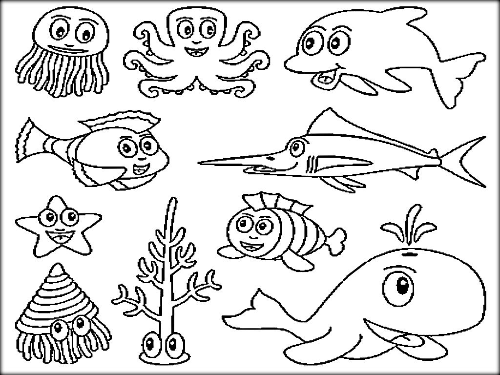 Terrific Printable Pictures Of Ocean Animals Sea Animal Coloring 1024x768 Terrific Printable Pictures Of Ocean Animals Sea Animal Coloring