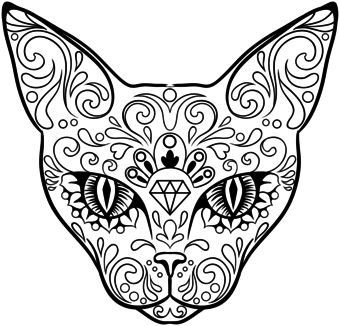 340x326 Perfect Tattoo For Me!! I Wanted A Sugar Skull But I Love Kitties