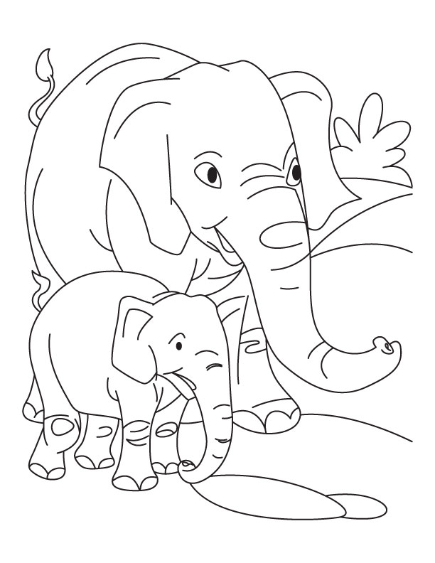 Elephant With Baby Elephant Coloring Pages Download Free Free 612x792 Elephant With Baby Elephant Coloring Pages Download Free Free