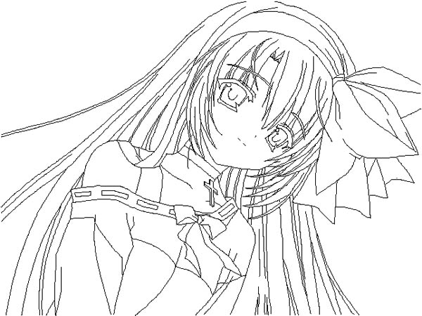 Anime Girls Cartoon Coloring Pages 7 600x450 Anime Girls Cartoon Coloring Pages 7