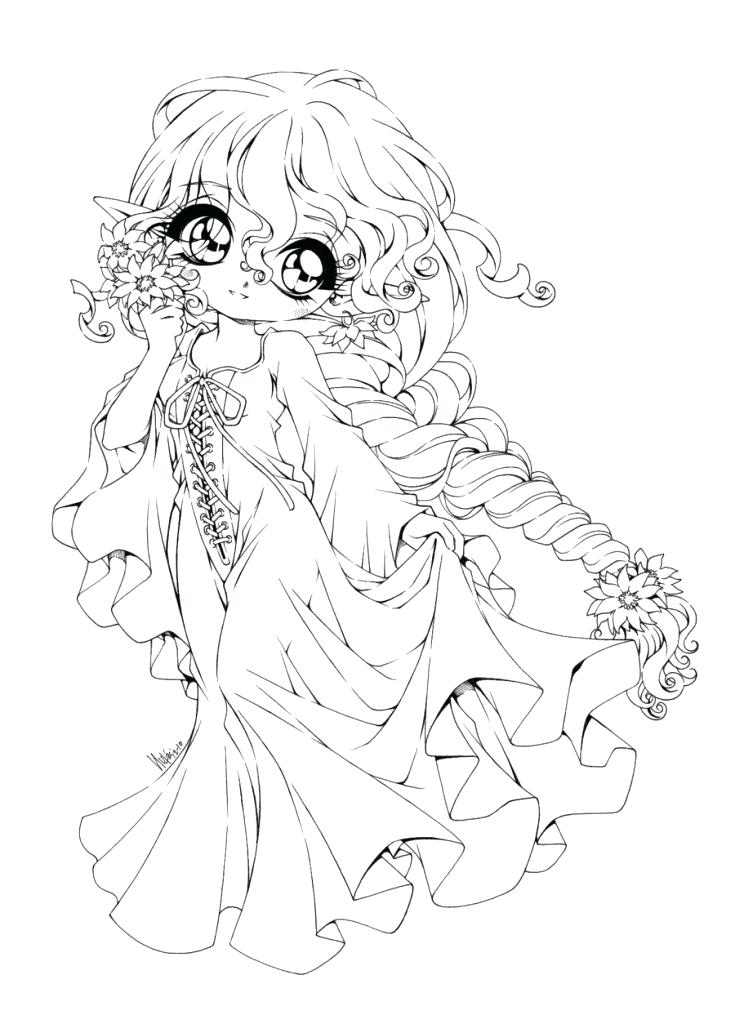 Anime Angel Coloring Pages Cute Cartoon With Inspirations 12 735x1024 Anime Angel Coloring Pages Cute Cartoon With Inspirations 12