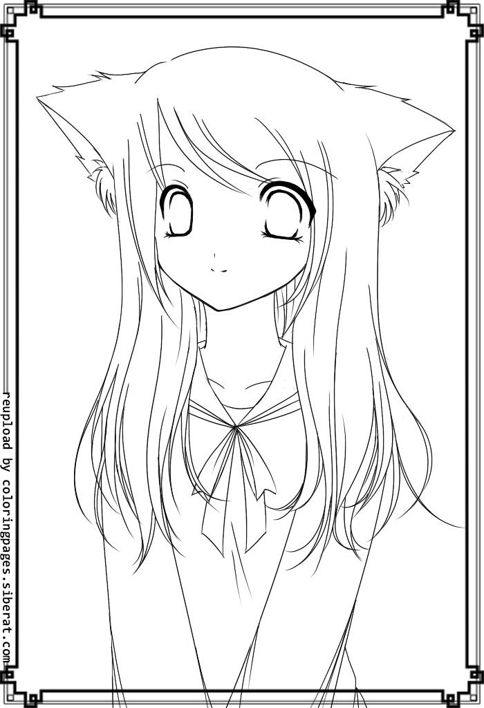 Anime Cat Girl Coloring Pages 2 700x1024 Anime Cat Girl Coloring Pages 2