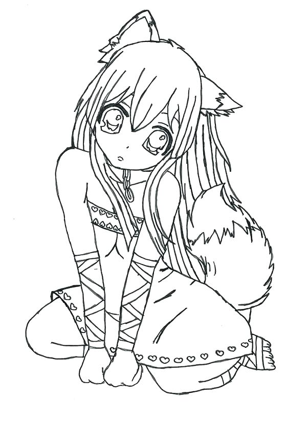 Anime Girl Coloring Pages Coloring Anime Pages And Fox Girl 600x825 Anime Girl Coloring Pages Coloring Anime Pages And Fox Girl