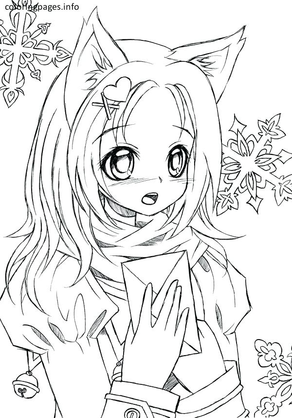 600x858 Anime Girl Coloring Page For Kids To Print Free Printable Pages