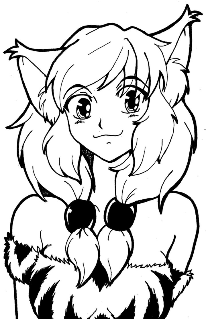 719x1112 Anime Fox Girl Coloring Pages