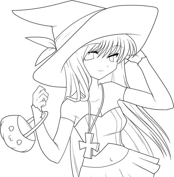 Anime Girl Coloring Pages Printable Coloring Pages 600x611 Anime Girl Coloring Pages Printable Coloring Pages