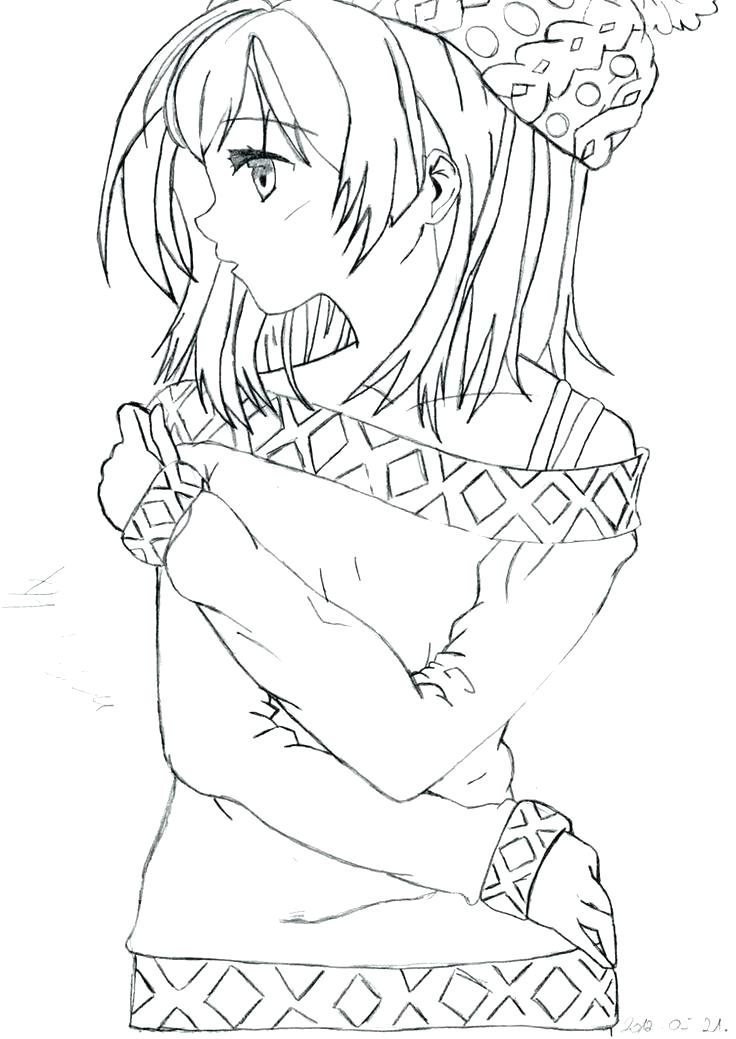 Cartoon Girl Coloring Pages Anime Girl Dress Coloring Page Boy 736x1039 Cartoon Girl Coloring Pages Anime Girl Dress Coloring Page Boy