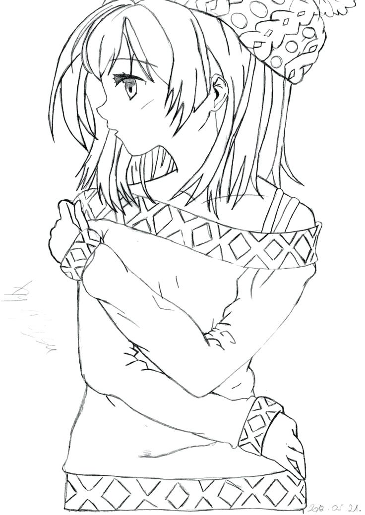 Anime Coloring Page 736x1039 Anime Coloring Page