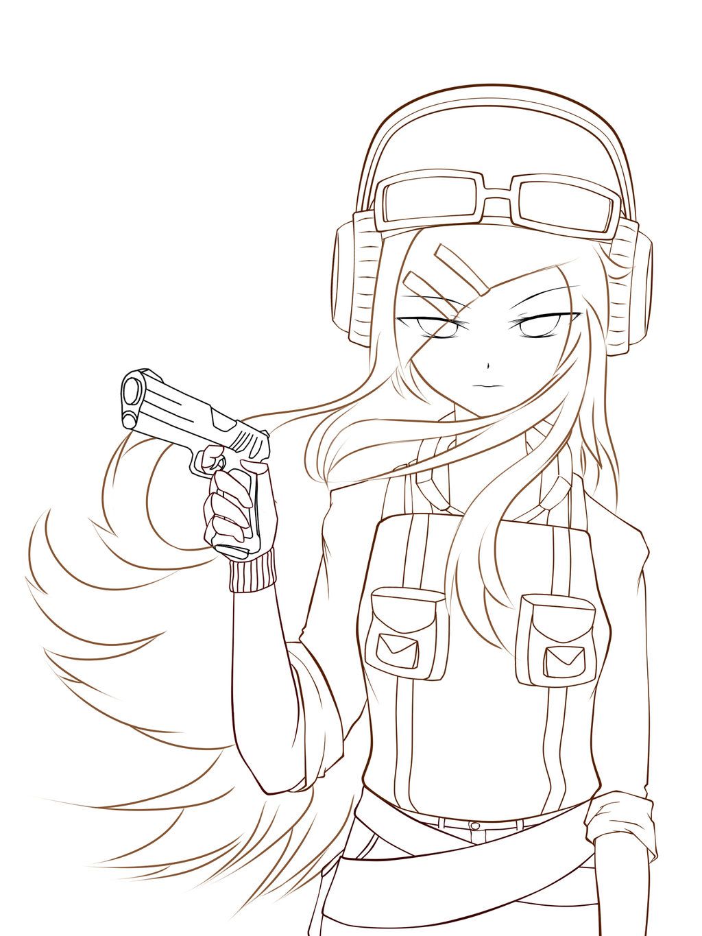 1024x1365 Anime Coloring Pages Girl With Prepare 6